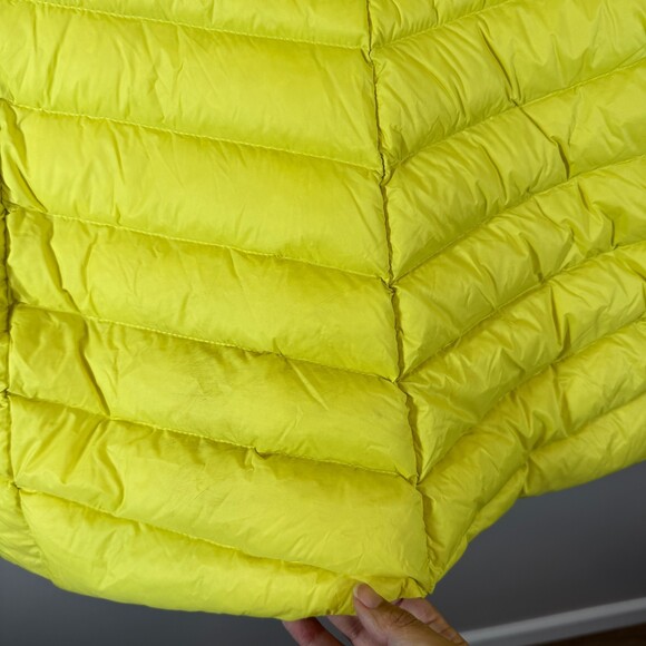 Lands' End Womens 3X 24W-26W Yellow Down Puffer Jacket Hooded Quilted - Picture 8 of 12